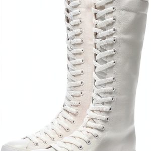 Momuk Womens Canvas Boots Durable Rubber Sole Zipper Closure-0