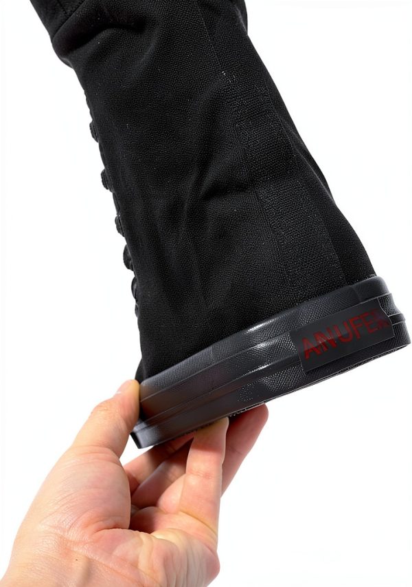 Momuk Womens Canvas Boots Durable Rubber Sole Zipper Closure-1