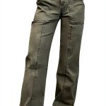 Women's Cotton Spandex Casual Pants Straight Leg Design-0