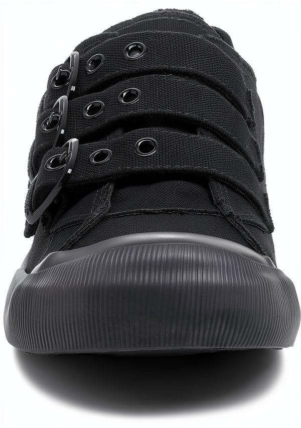 Rocket Dog Womens Sneakers Black Canvas Buckle Design-1