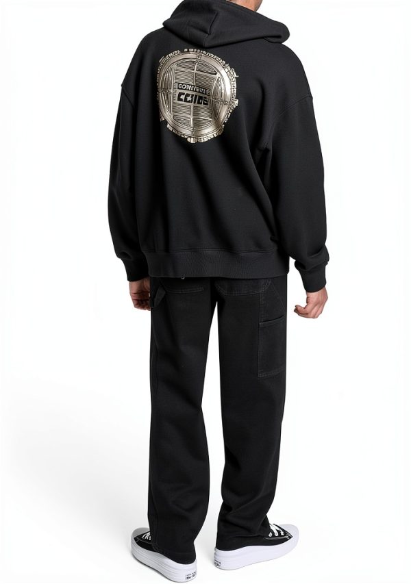 Black Large Mens Casual Shirt Comfort Fit Breathable Fabric-4