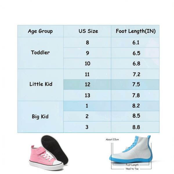Kids High Top Sneakers Cotton Comfort Hook Loop Straps-5