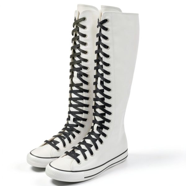 Endoto Shoelaces Converse Compatible Durable Polyester White-4