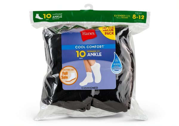 Hanes Womens Socks Cool Comfort Cushioned Ankle Socks-1
