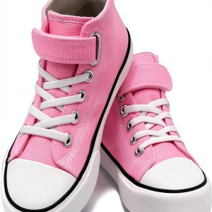 Kids High Top Sneakers Cotton Comfort Hook Loop Straps-0