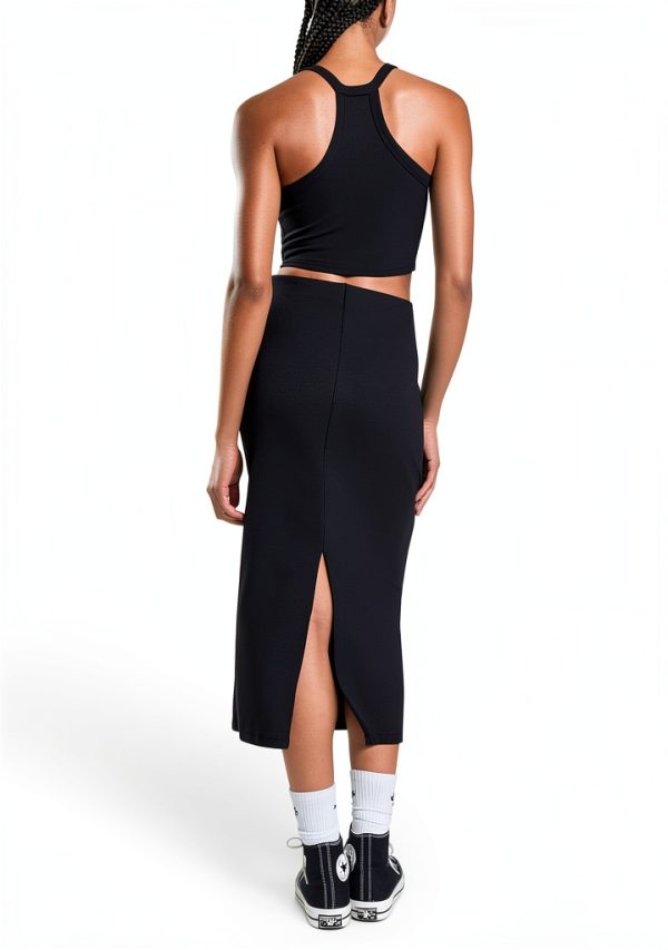 Converse Womens Button Down Shirt Black Casual Comfort-4