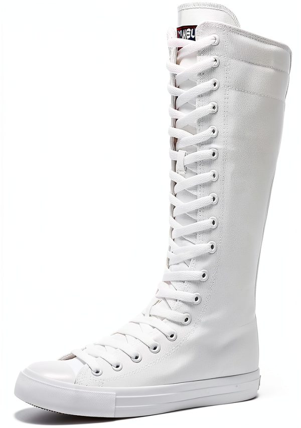 Momuk Womens Canvas Boots Durable Rubber Sole Zipper Closure-2