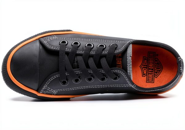 Harley Davidson Womens Oxford Sneakers Black Orange-4