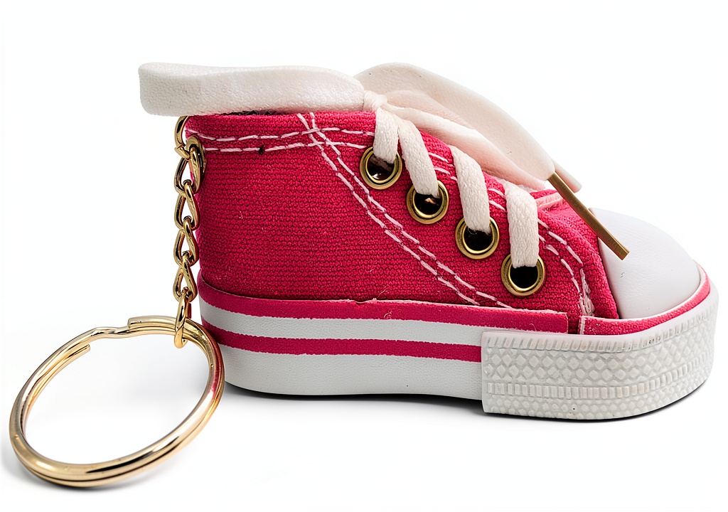 Colorful Converse style sneaker keychains displayed on a keyring