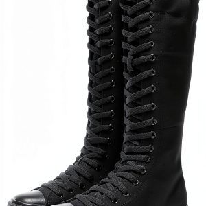 Momuk Womens Canvas Boots Durable Rubber Sole Zipper Closure-0