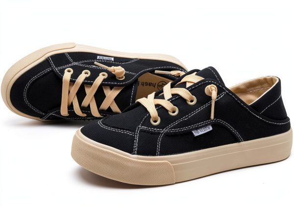 hash bubbie Womens Canvas Sneakers Convertible Mules Lace Up-7