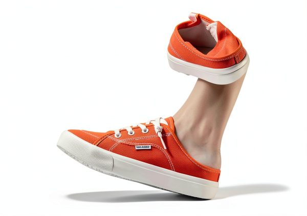 hash bubbie Womens Canvas Sneakers Convertible Lace Up Mules-5