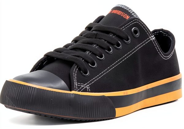 Harley Davidson Womens Oxford Sneakers Black Orange-0