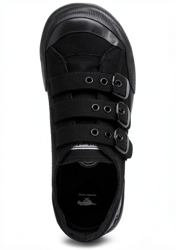 Rocket Dog Womens Sneakers Black Canvas Buckle Design-4