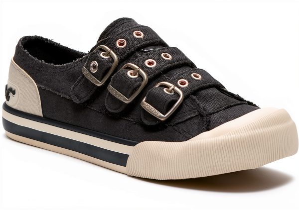 Rocket Dog Womens Sneakers Black Canvas Buckles Comfort-0