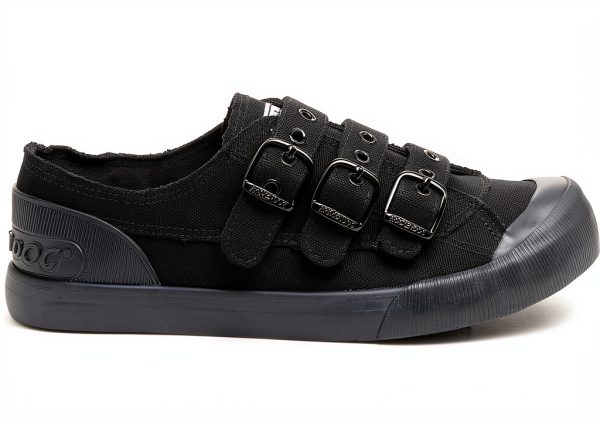 Rocket Dog Womens Sneakers Black Canvas Buckle Design-5