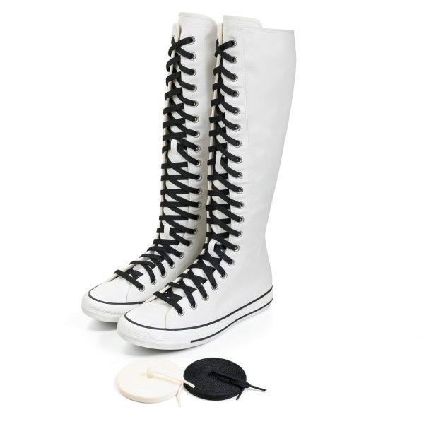 Endoto Shoelaces Converse Compatible Durable Polyester White-5