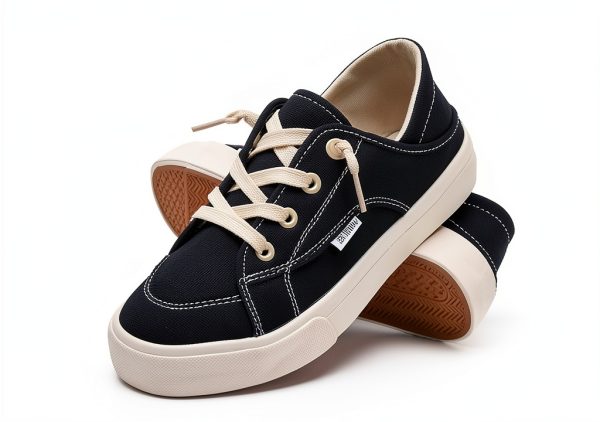 hash bubbie Womens Canvas Sneakers Convertible Mules Lace Up-4