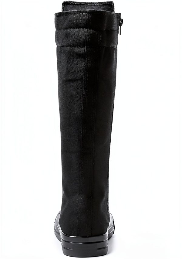 Momuk Womens Canvas Boots Durable Rubber Sole Zipper Closure-5