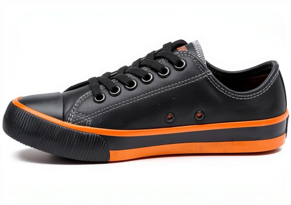 Harley Davidson Womens Oxford Sneakers Black Orange-3