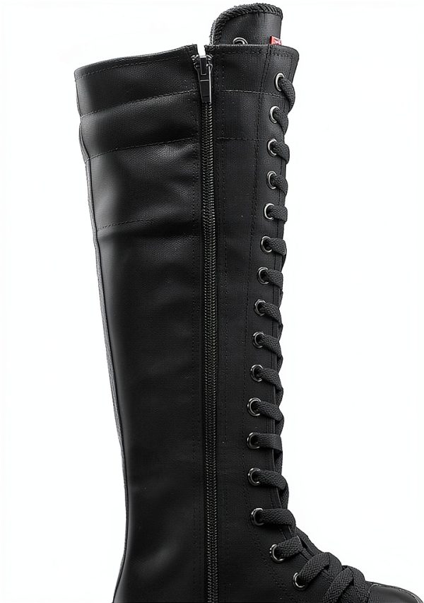 Momuk Womens Canvas Boots Durable Rubber Sole Zipper Closure-6