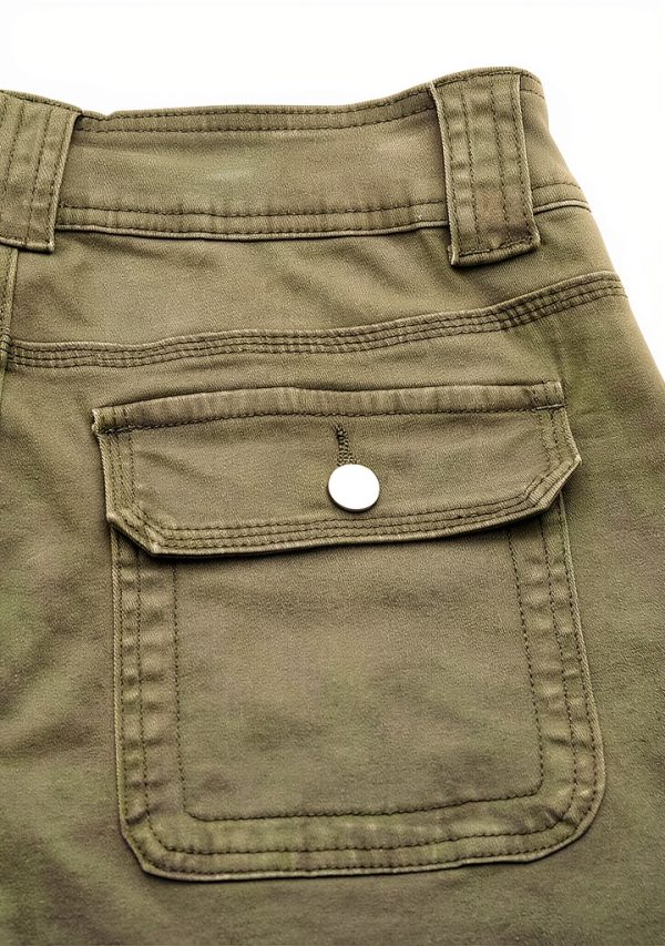 Women's Cotton Spandex Casual Pants Straight Leg Design-2