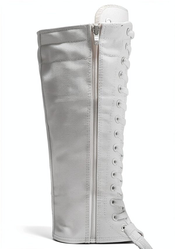 Momuk Womens Canvas Boots Durable Rubber Sole Zipper Closure-3