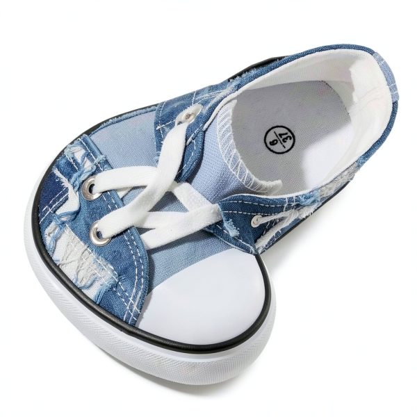 Denim Ripped High Top Sneakers Women Canvas Fashion Shoes-3