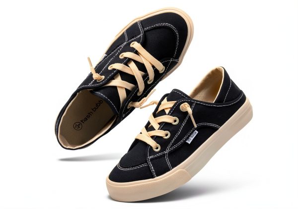 hash bubbie Womens Canvas Sneakers Convertible Mules Lace Up-0