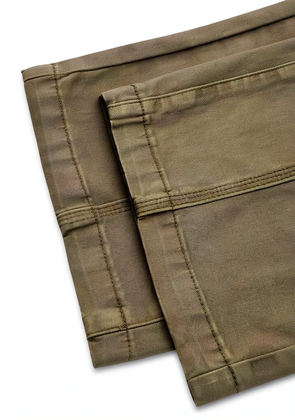 Women's Cotton Spandex Casual Pants Straight Leg Design-4