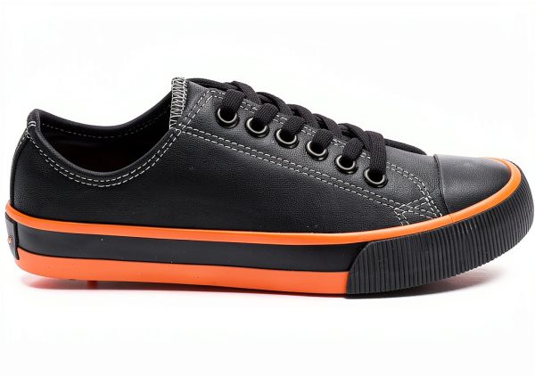 Harley Davidson Womens Oxford Sneakers Black Orange-1